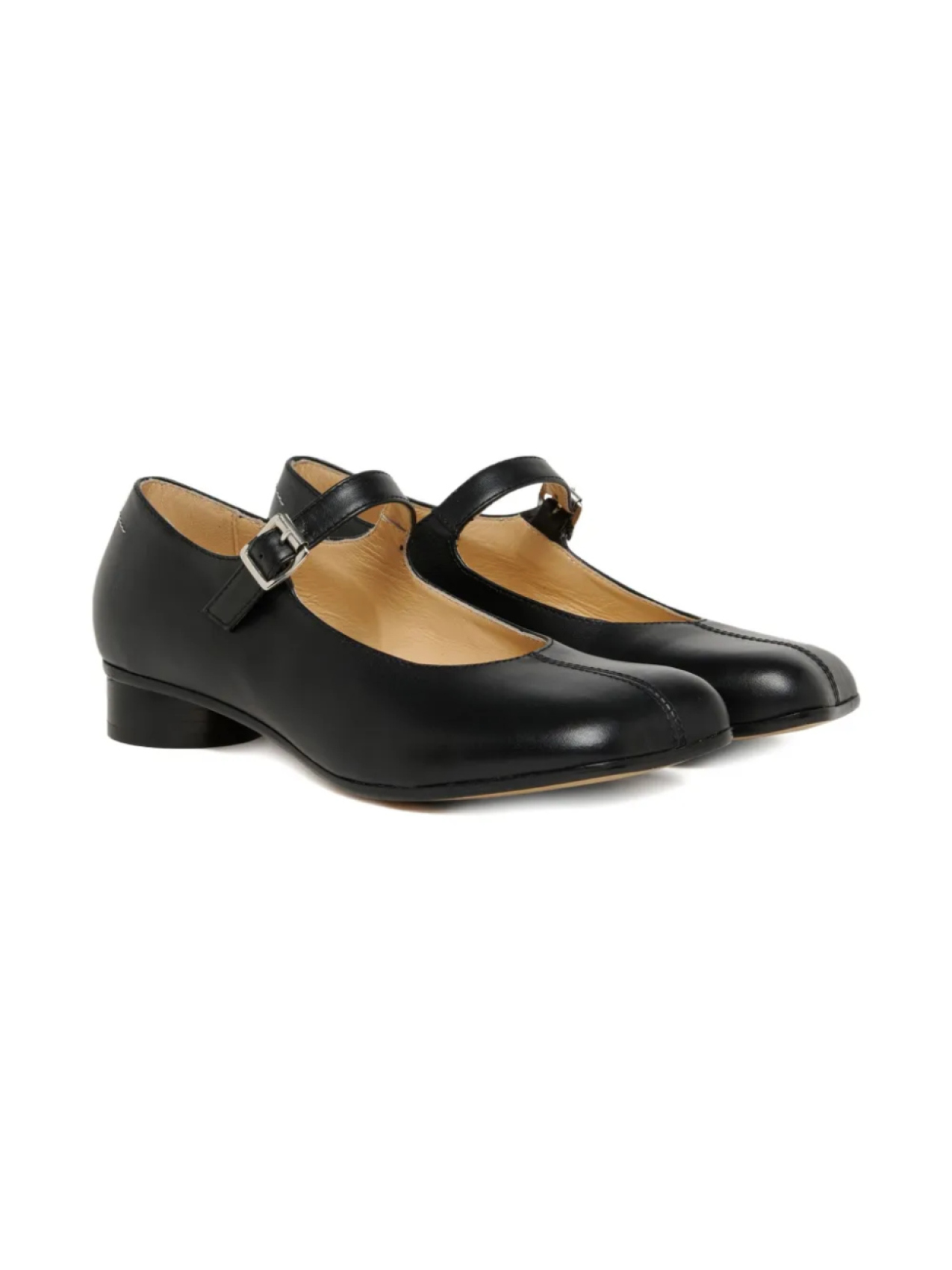 

Кожаные балетки MM6 Maison Margiela Kids, черный