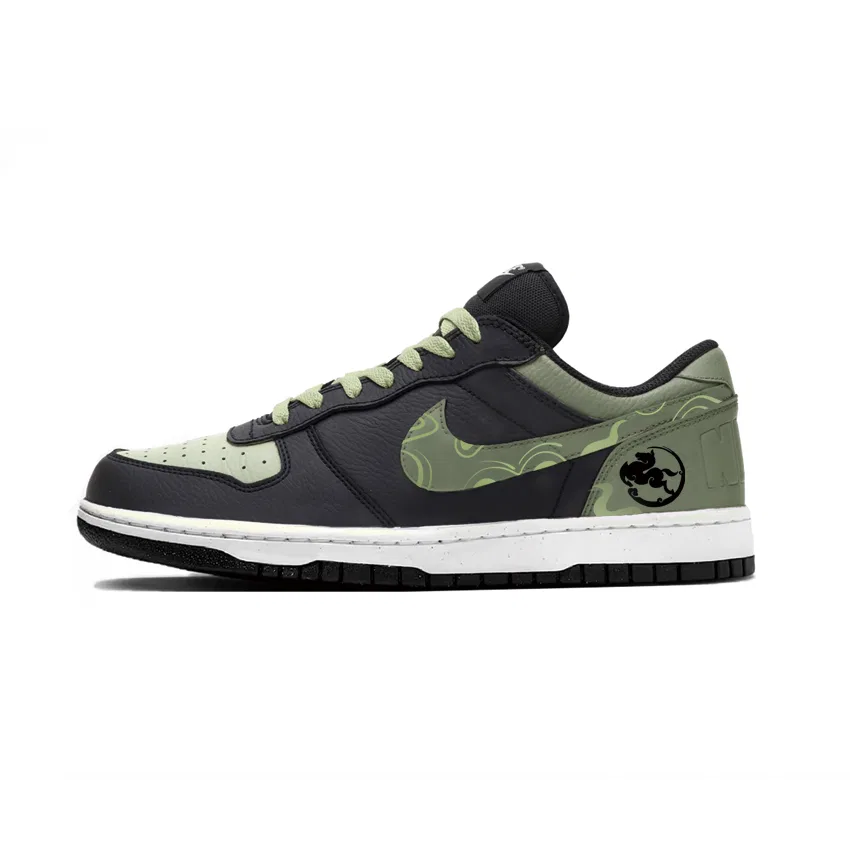 Кроссовки скейтбординговые низкие Nike Big Low зеленые