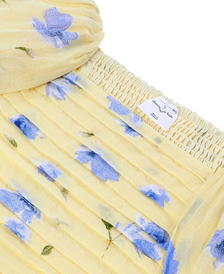 Детское платье с квадратным вырезом и пышными рукавами Abercrombie kids, Anise Flower — фото 3