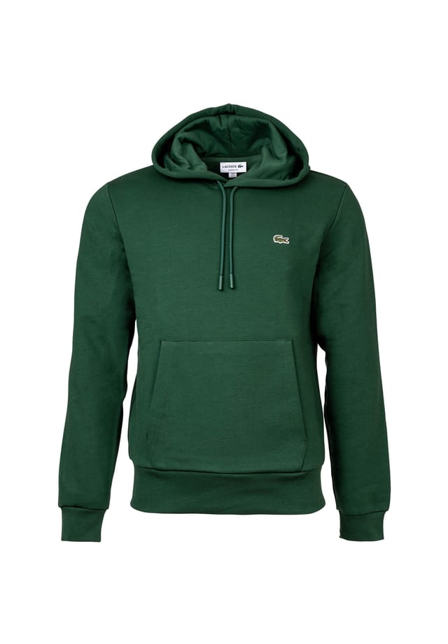 

Толстовка с капюшоном - свитшот с начесом из флиса и хлопка Lacoste, зеленый