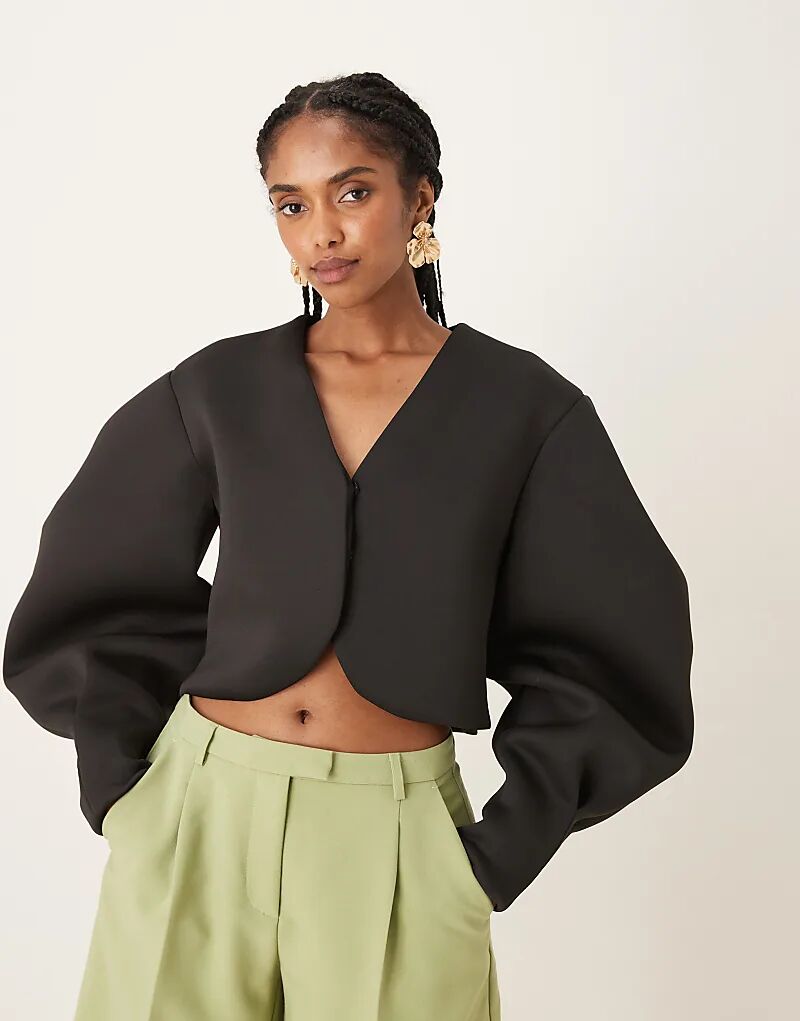 

Куртка ASOS DESIGN Scuba с очень объемными рукавами черного цвета, Черный, Куртка ASOS DESIGN Scuba с очень объемными рукавами черного цвета