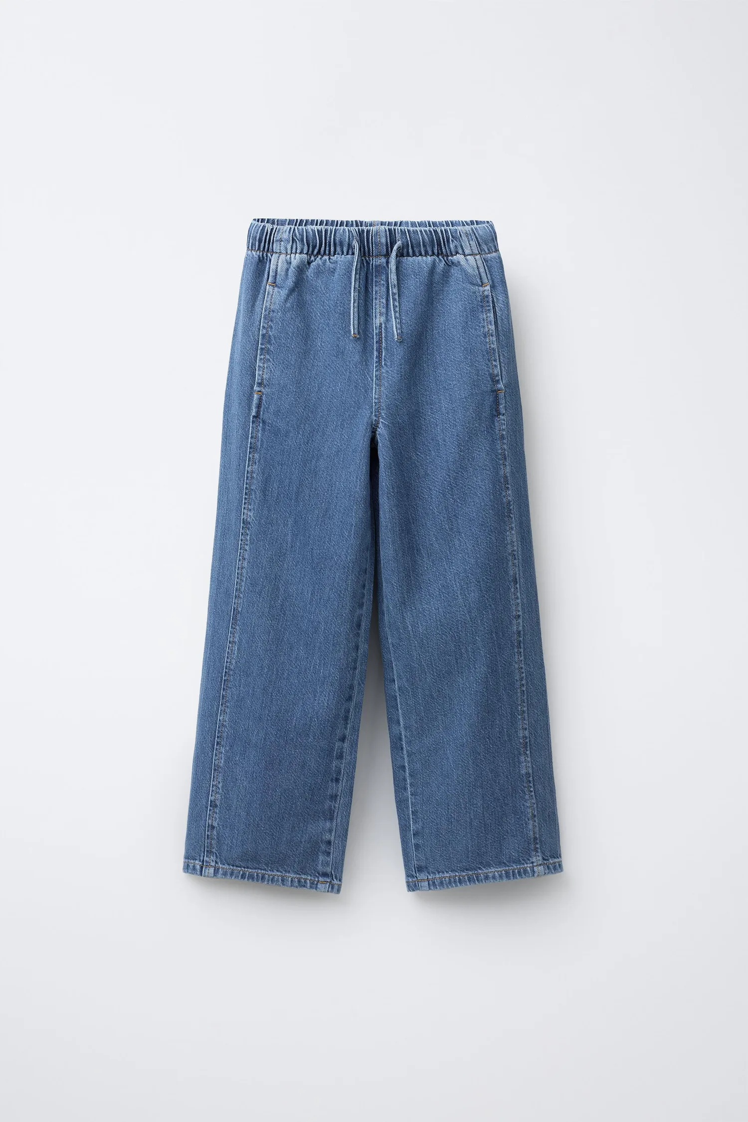 Широкие джинсы на шнуровке Zara, синий