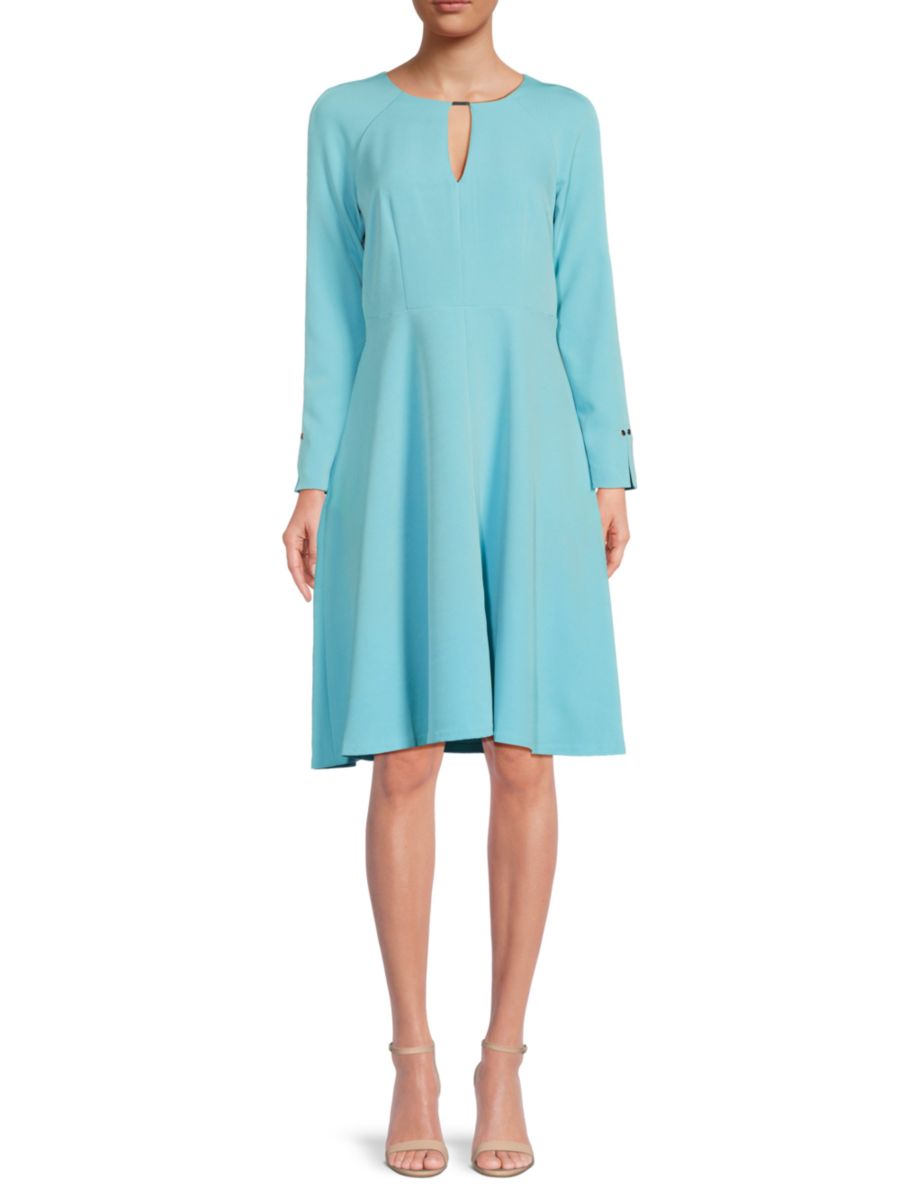 

Платье А-силуэта с вырезом-замочной скважиной Tommy Hilfiger, цвет Duck Egg Blue