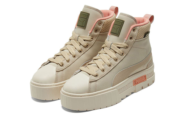 Кеды (WMNS) PUMA Mayze Mid Safari High-Top Sneakers Ivory, кремовый — фото 3