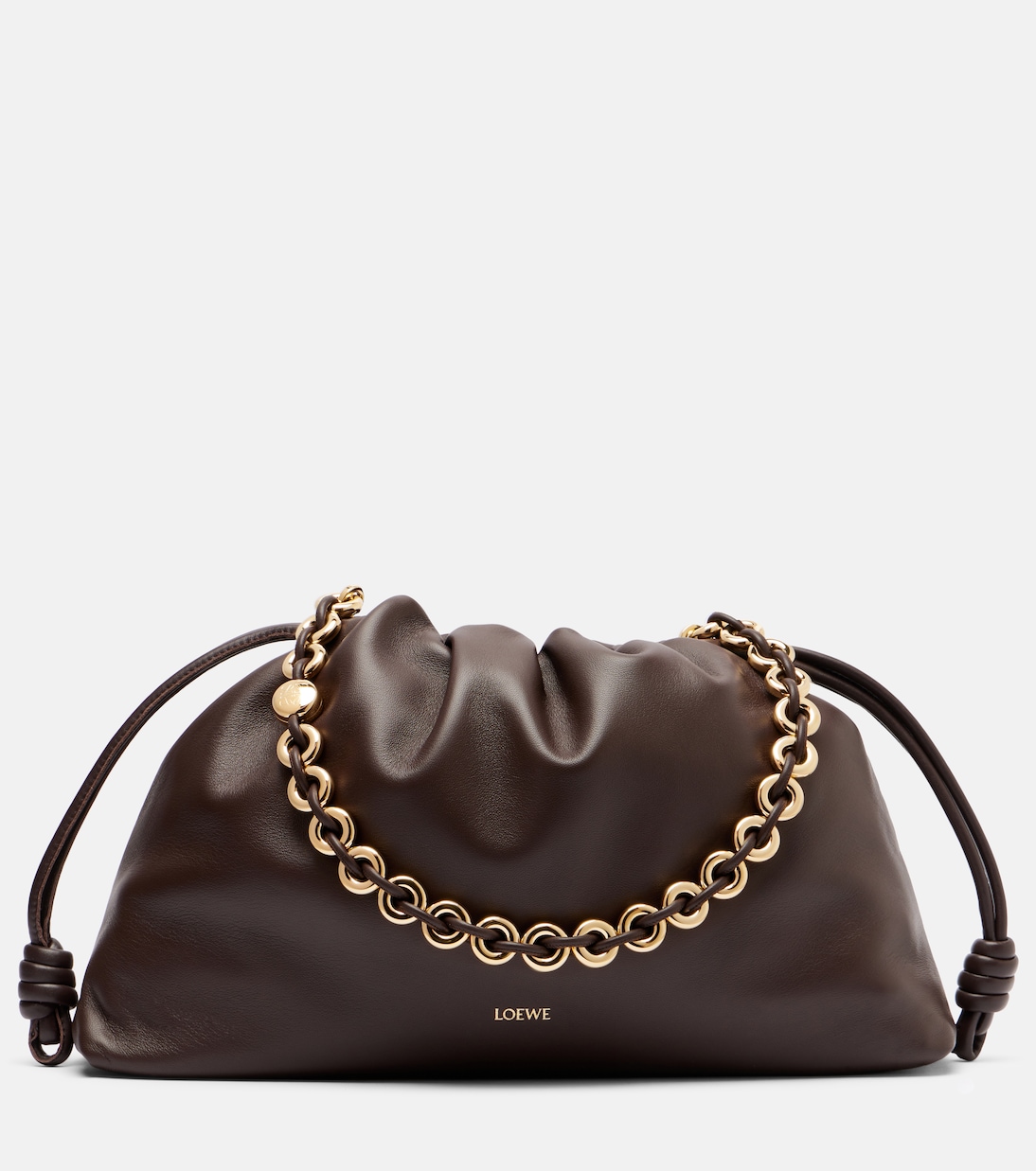 

Фламенко большая кожаная сумка через плечо Loewe, Dark Brownie