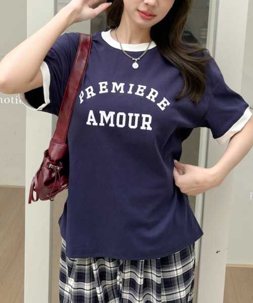 

Ada. Футболка рингер с логотипом колледжа Ada, темно-синий