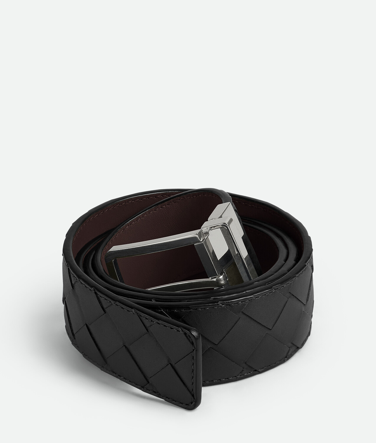 Ремень Intrecciato Bottega Veneta, черный/светло-розовый — фото 3