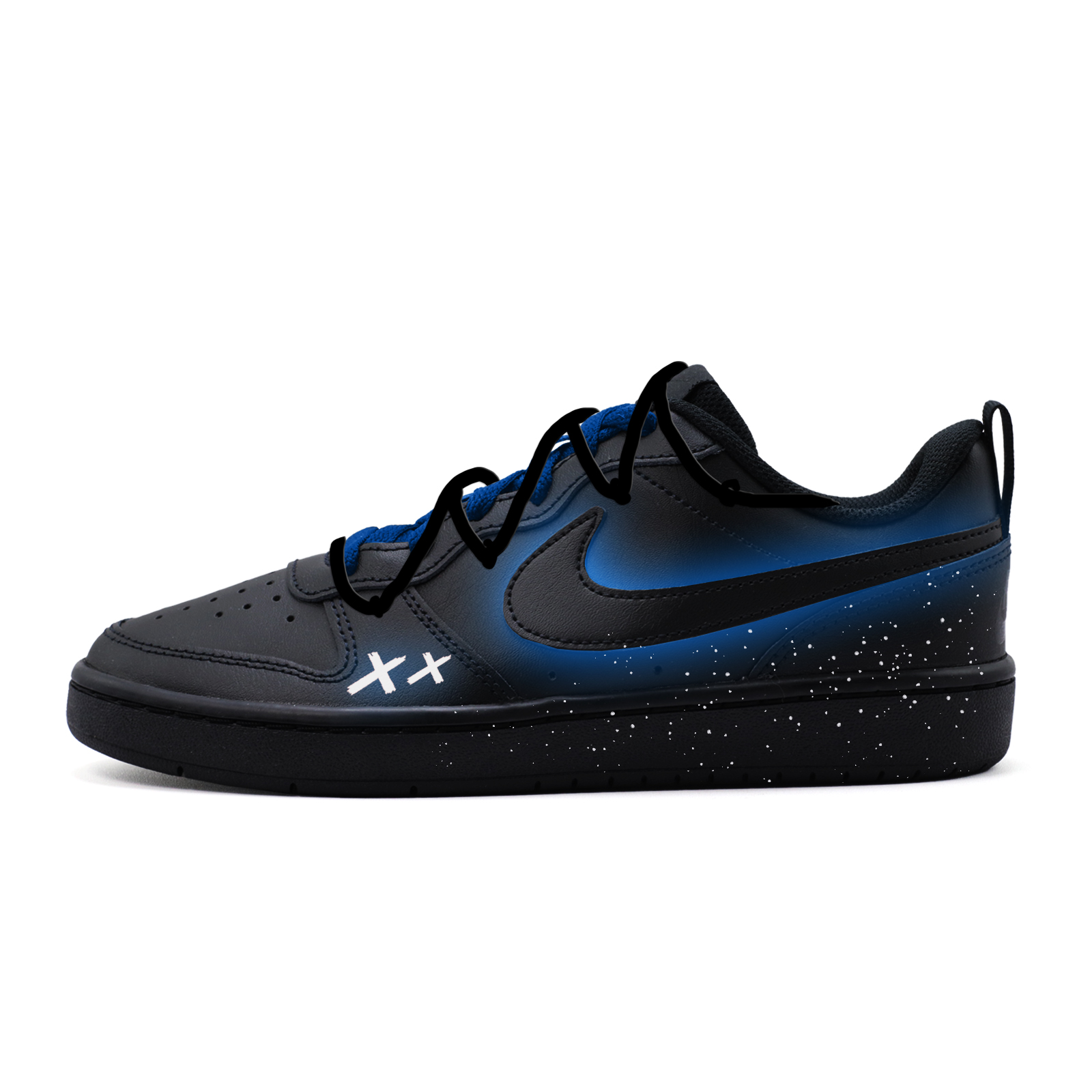 

Nike Кроссовки для скейтбординга Court Borough low top, устойчивые к скольжению и истиранию, dark blue, для детей