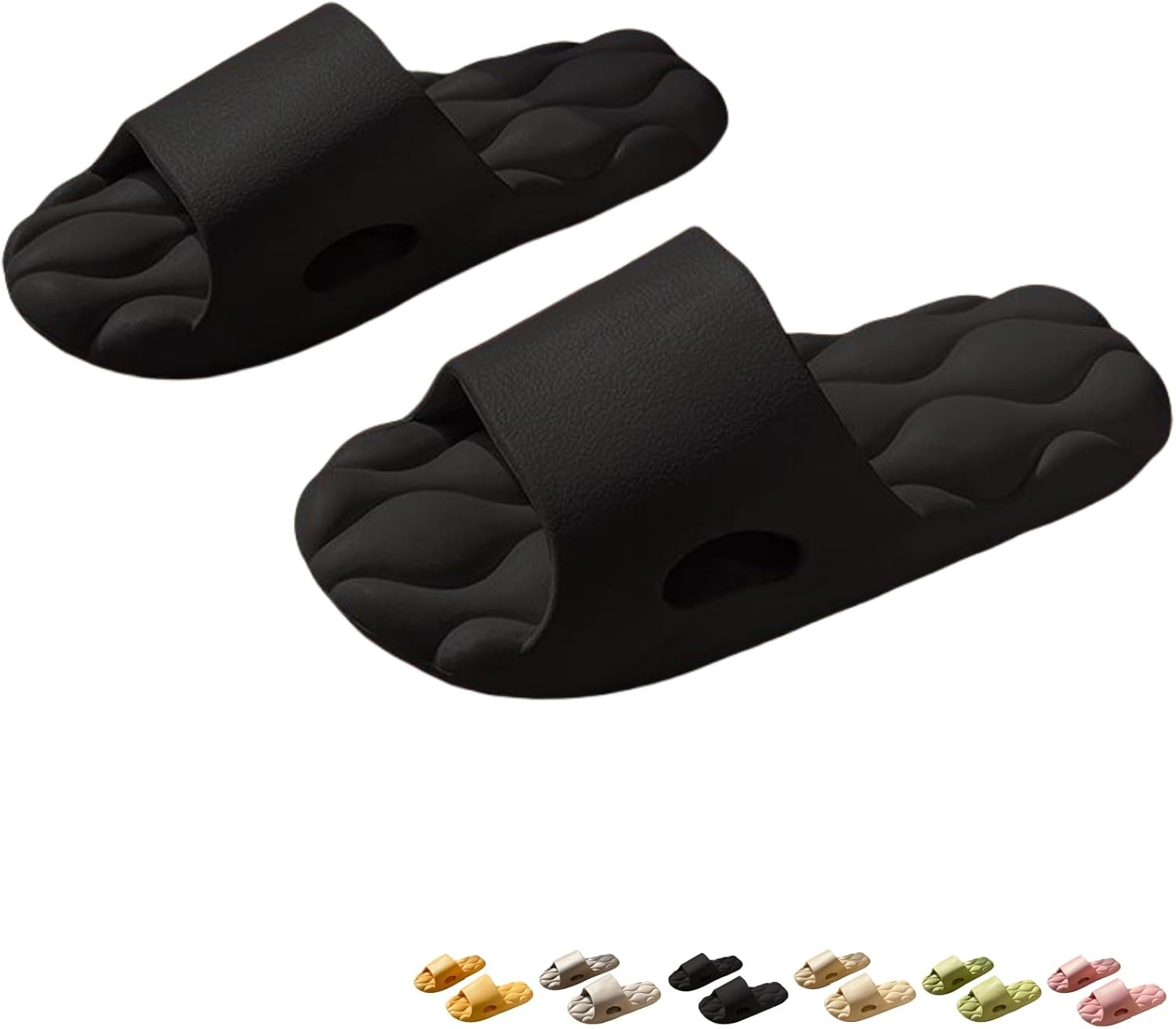 

Iwhgrmp Тапочки для душа для женщин и мужчин, домашние тапочки для использования в помещении, летние тапочки для ванной, сандалии, тапочки для бассейна, домашняя обувь, тапочки, противоскользящие, с толстой подошвой, классные тапочки, черный