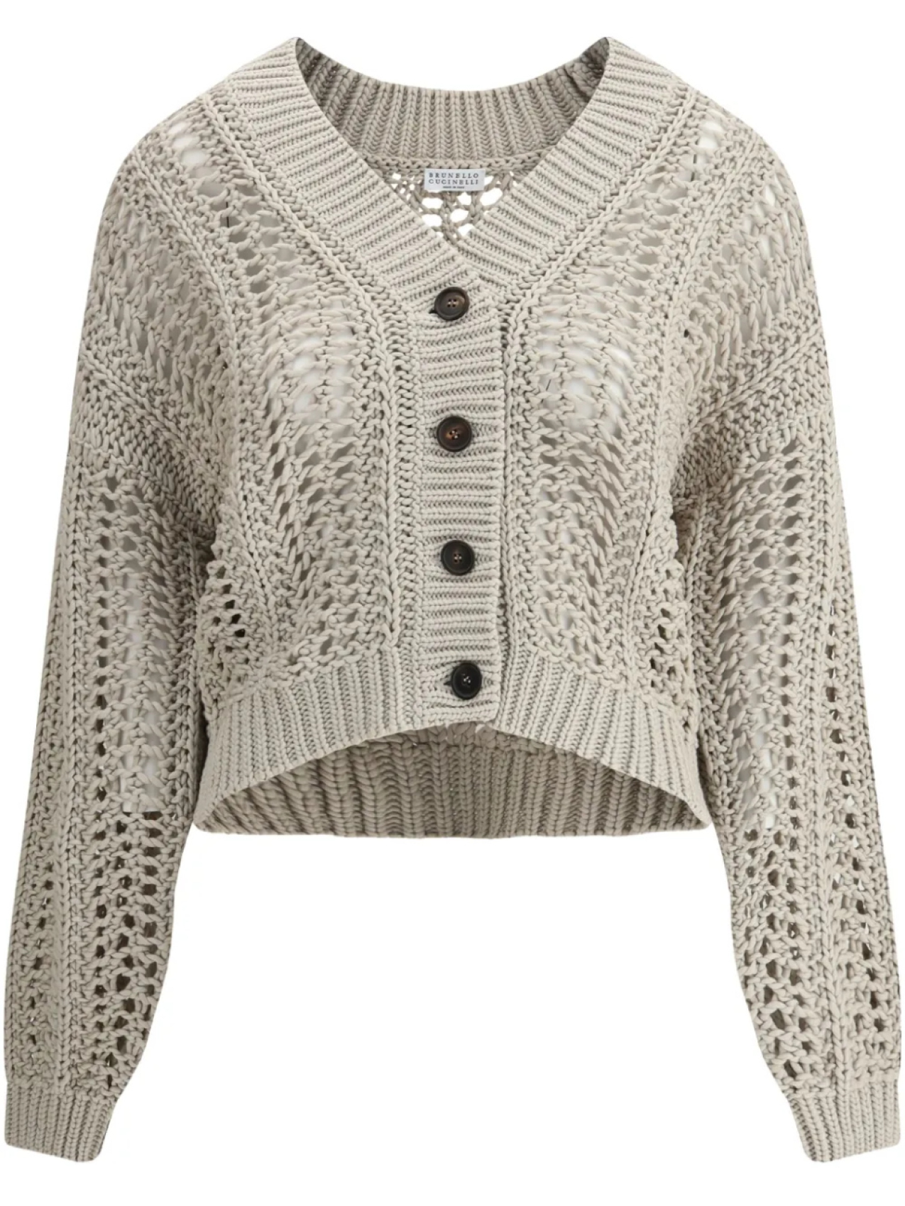 

Хлопковый кардиган Brunello Cucinelli, нейтральный
