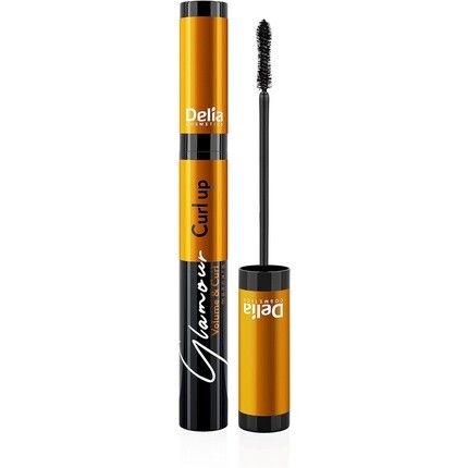 Delia Cosmetics Тушь для ресниц Glamour Super Volume & Curl, контурная расческа, легкая, быстросохнущая, черная, 11 мл — фото 2