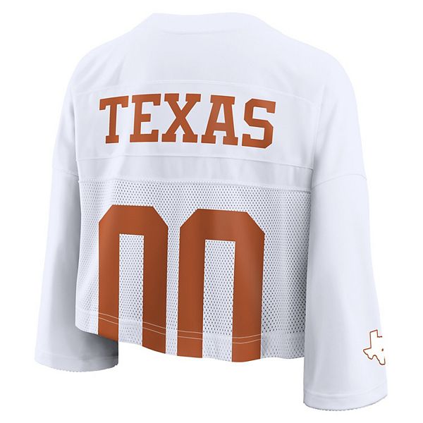 Женская белая футболка Texas Longhorns cropped mesh dri-fit Nike — фото 4