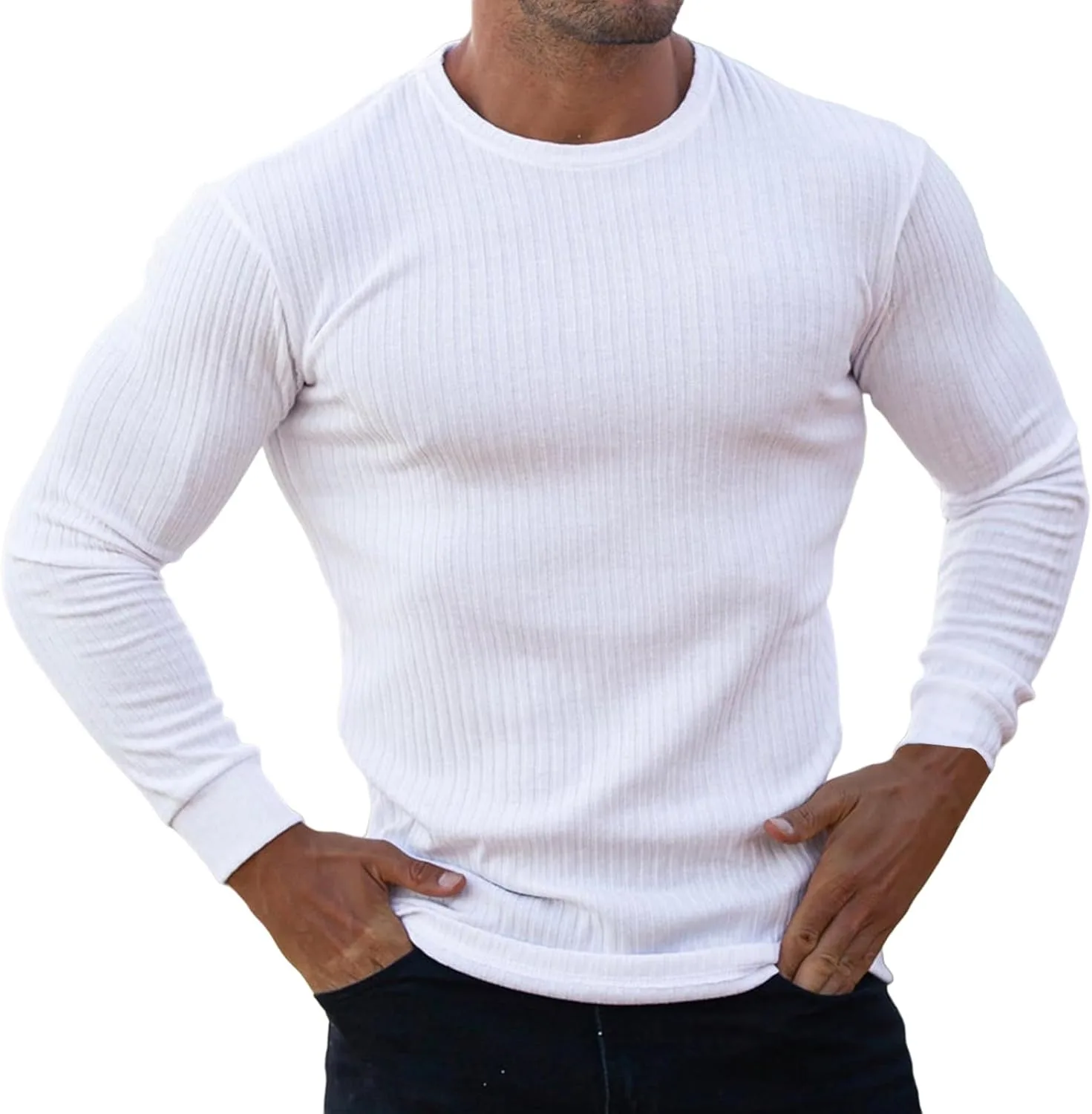 

Мужская футболка с вертикальной полоской Stretch Crewneck Long Sleeve для тренировок evzosrz
