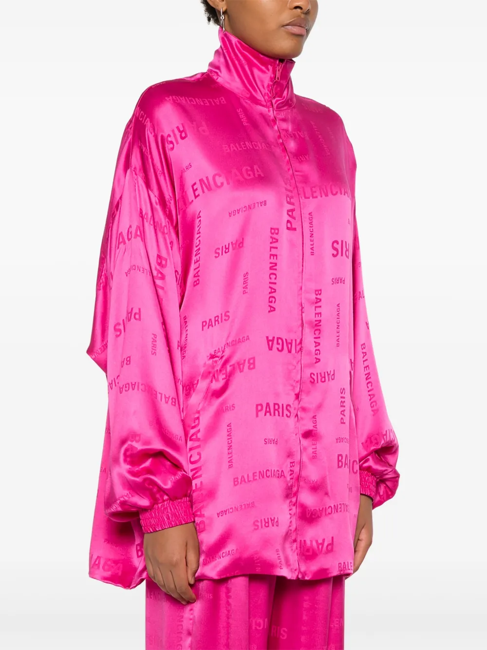 Толстовка с жаккардовым логотипом BALENCIAGA, розовый — фото 3