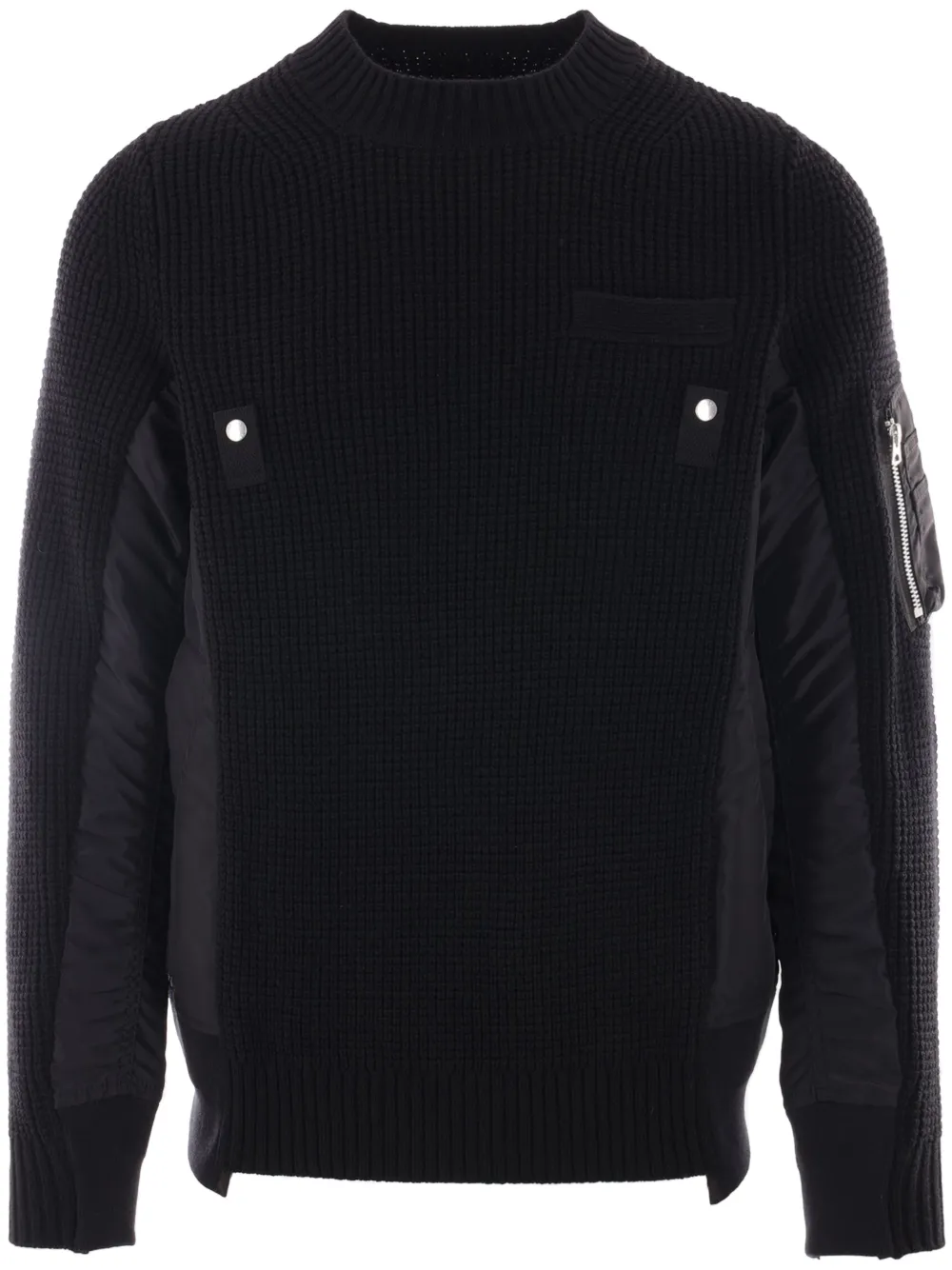 

Фактурная толстовка со вставками SACAI, черный