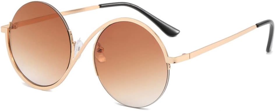 

Ретро круглые полуободковые женские солнцезащитные очки с градиентным переходом цвета, защита от УФ-излучения UV400, мужские очки с нестандартными прозрачными линзами и металлической оправой generic, 1