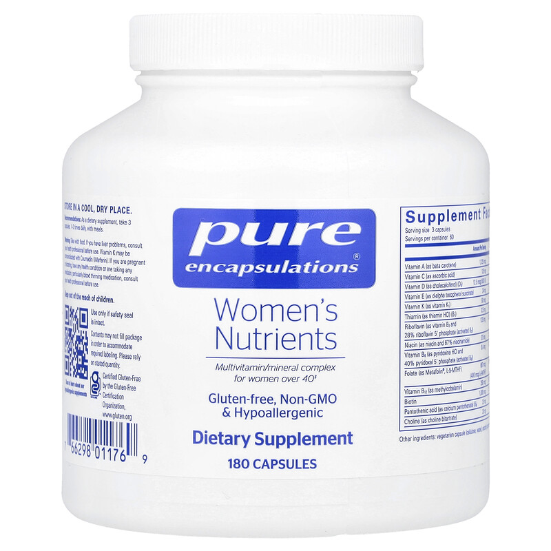 

Pure Encapsulations, Питательные вещества для женщин, 180 капсул