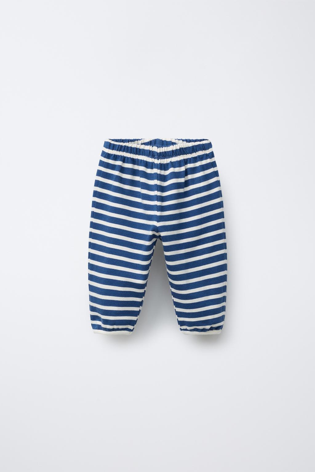 

Тканые брюки в полоску ZARA, цвет Ecru/Blue