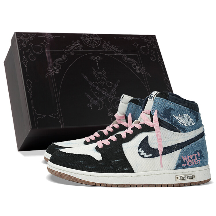 

Баскетбольные кроссовки Air 1 Vintage Unisex High-Top Black/Blue Jordan