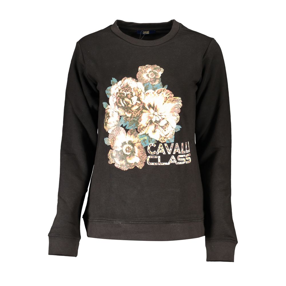 

Черный хлопковый свитер cavalli CLASS