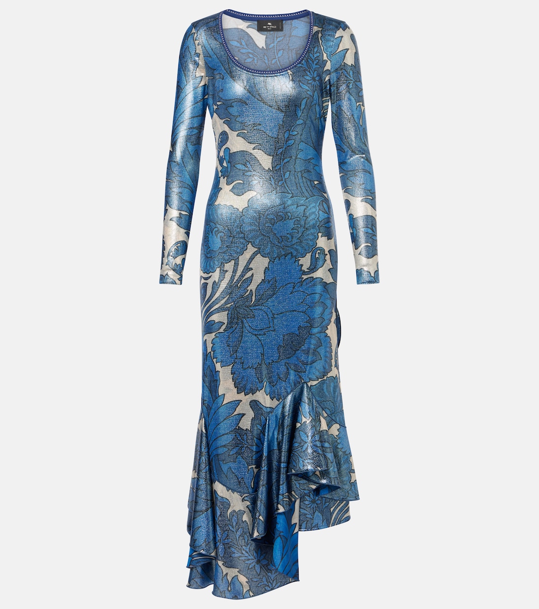 Платье миди с принтом Etro, Bianco/Azzurro