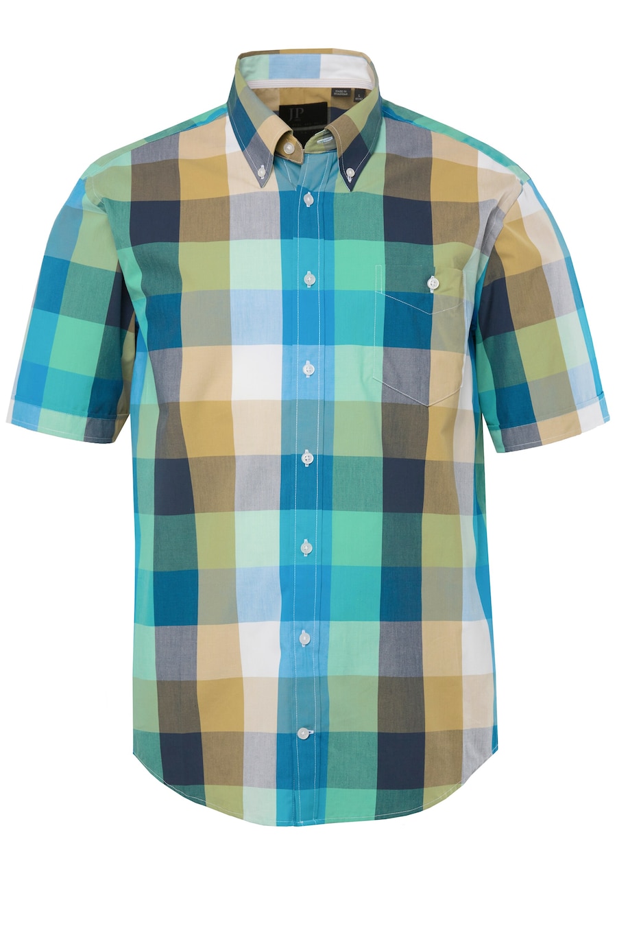 

Рубашка на пуговицах классического кроя JP1880, бирюзовый