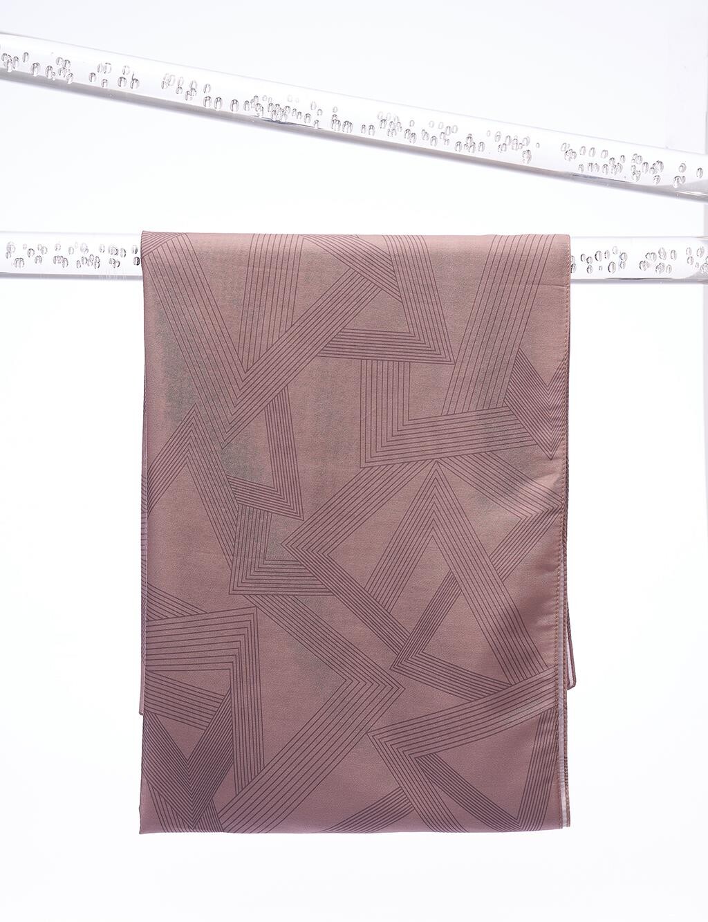 

Шаль с треугольным узором Коричневая Kayra