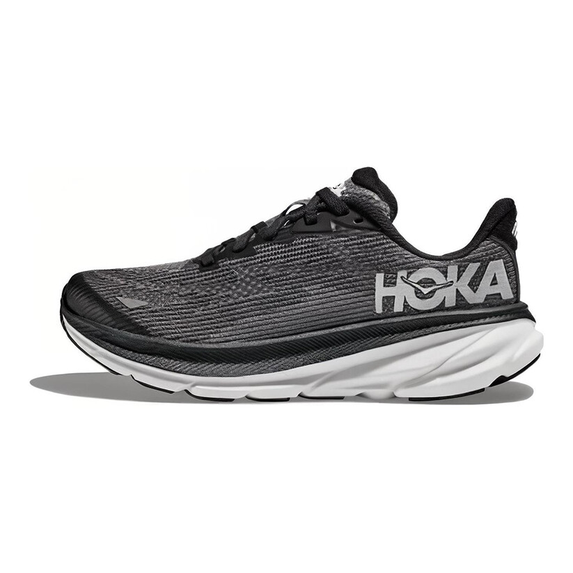 

Кроссовки Clifton 9 Kids" для бега для детей Hoka One One, цвет Black Gray