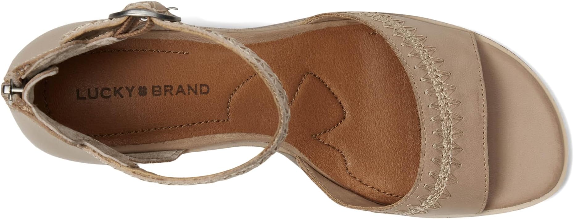 Сандалии Lucky Brand Shivona Stitched Heeled Sandal, цвет Smoke Grey — фото 2