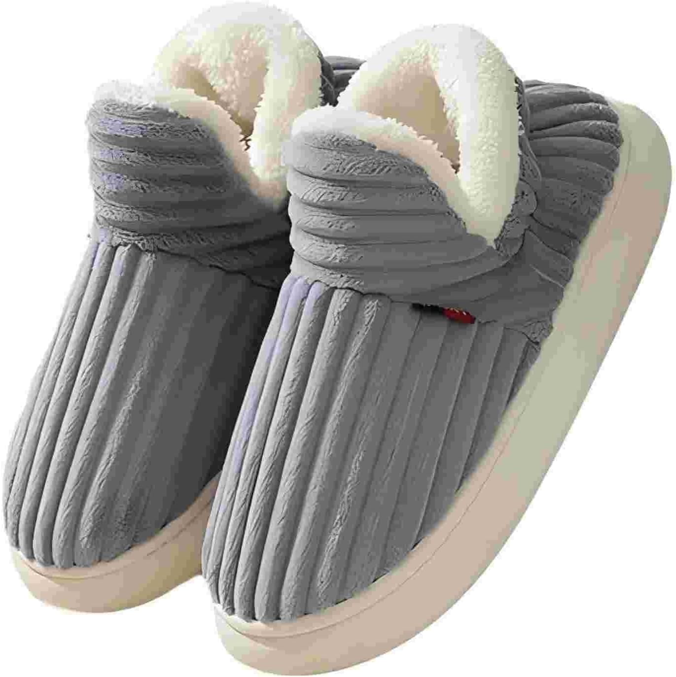 

Мягкие зимние домашние тапочки Cloud Slipper, пушистые домашние тапочки на толстой подошве, унисекс Pgfek, серый