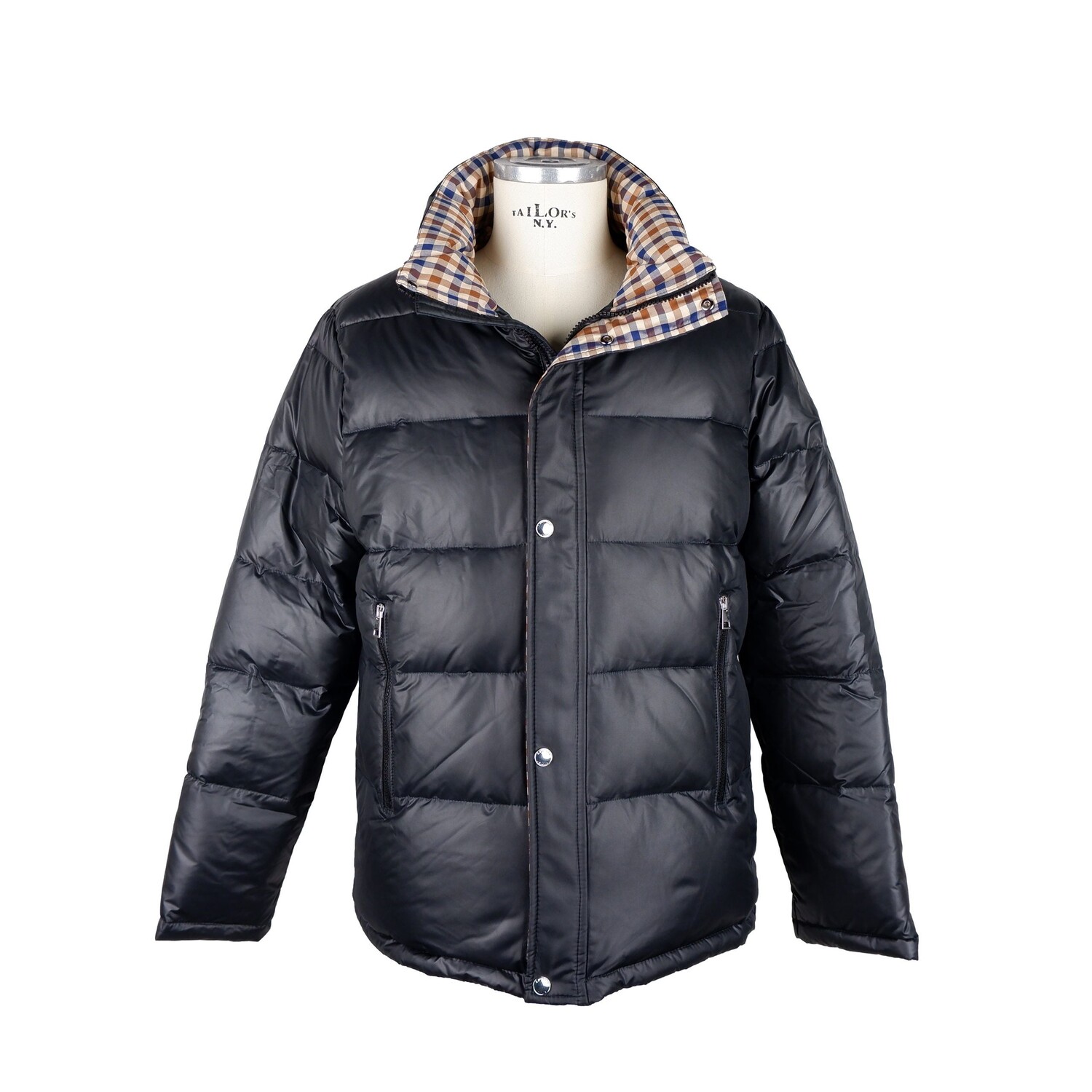 

Aquascutum Элегантная мужская ватная куртка со съемным капюшоном, черный