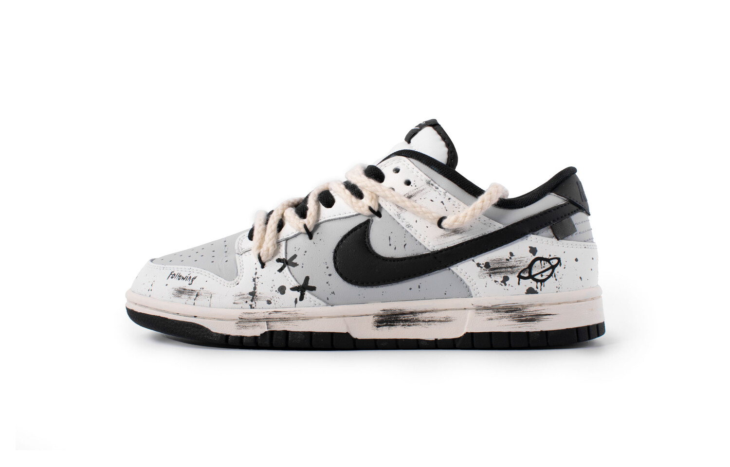 

Кроссовки Nike Dunk Skateboard Shoes Women's Low-Top Black White, черный
