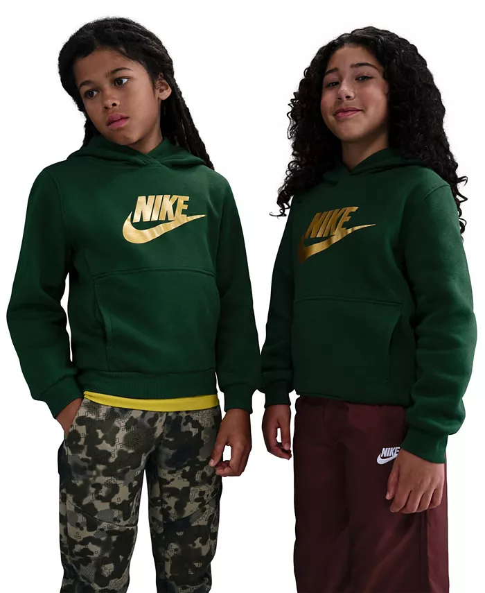 

Детская спортивная толстовка Club Fleece с золотым атласным логотипом Nike
