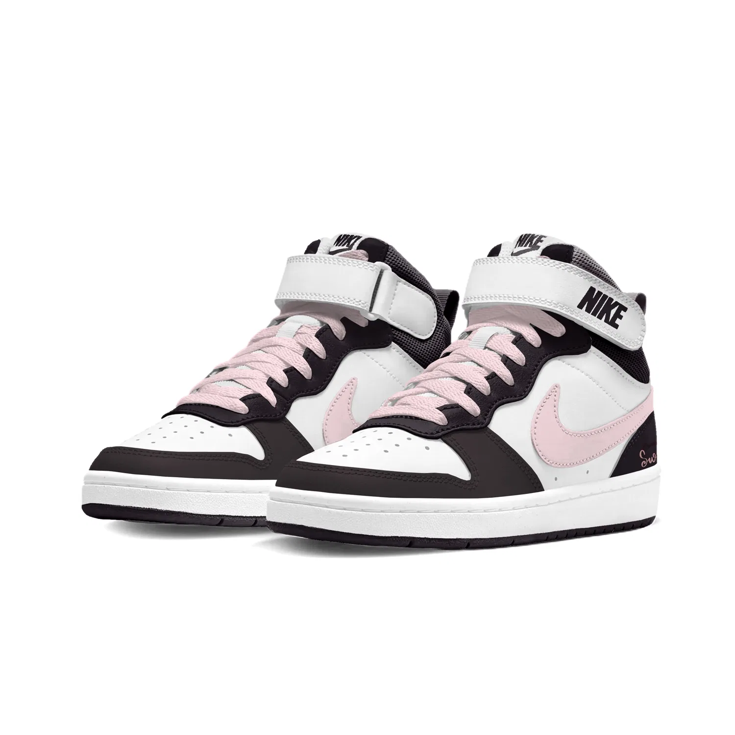 Детские кроссовки для скейтбординга Nike Court Borough 2 Mid Top розовые — фото 4