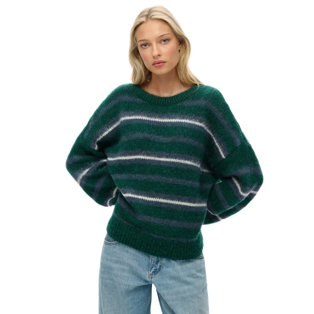 

Свитер Superdry Slouchy Brushed Stripe, зеленый