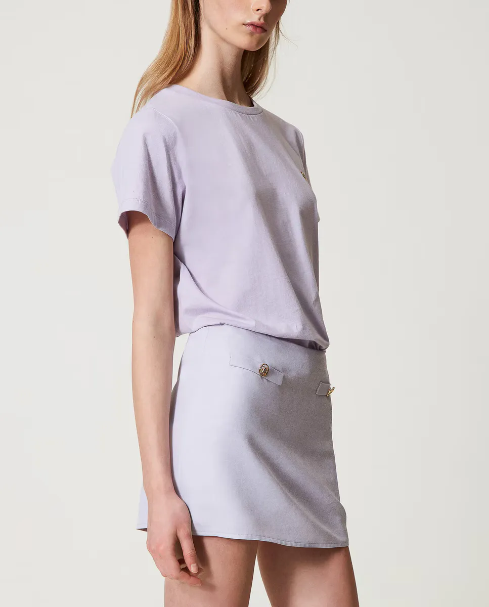 

Мини-юбка из льняной смеси Twinset, фиолетовый
