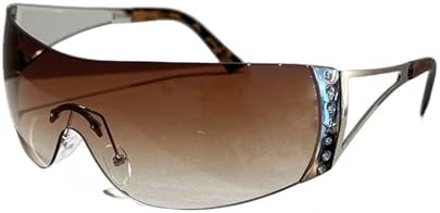 

Солнцезащитные очки One Piece без оправы 2026 года для женщин и мужчин, модные винтажные солнцезащитные очки, стильные панк-очки, спортивные очки с защитой от УФ-излучения UV400 MTZJH, Tea