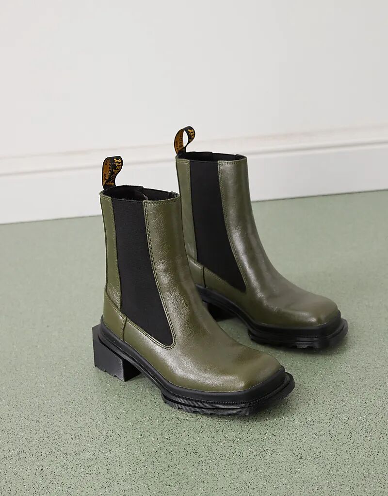 Ботинки Dr Martens Maybole Chelsea оливково-зеленого цвета