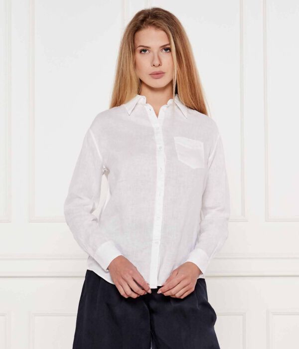 

Льняная рубашка Relaxed fit Gant, белый
