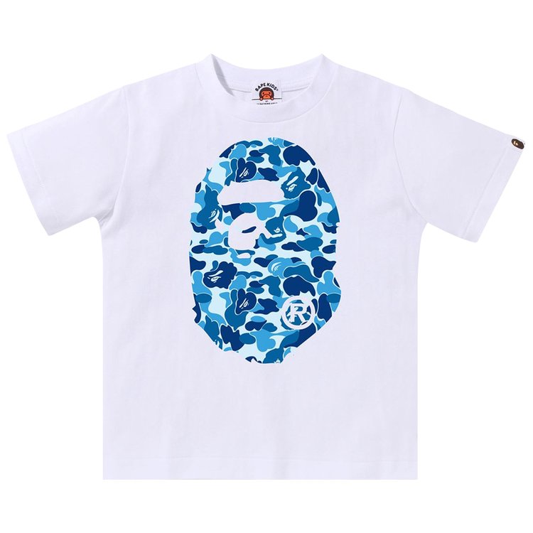 

Футболка BAPE Kids ABC Camo Big Ape Head Tee, цвет White/Blue