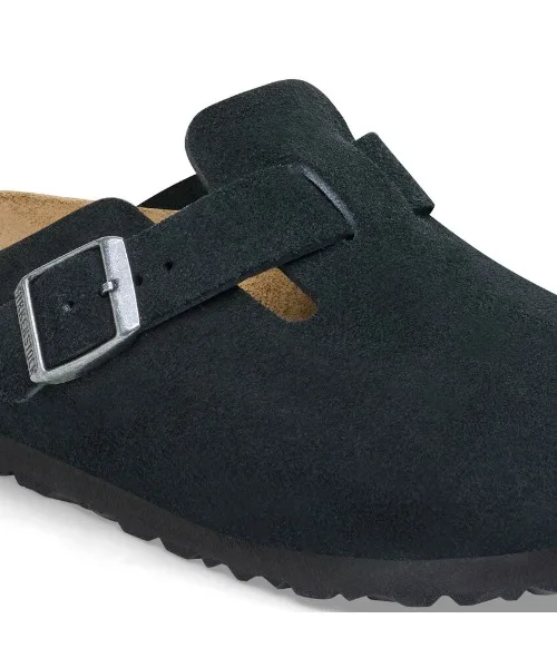 Унисекс сандалии из велюровой кожи Birkenstock Boston бежевые — фото 3