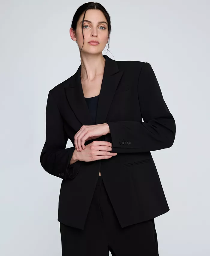 

Женский пиджак на одной пуговице с заостренными лацканами Kenneth Cole, черный