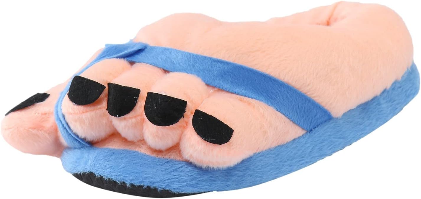 

Забавные тапочки Dsisskai унисекс, оригинальные шуточные подарки для взрослых, милые домашние зимние пушистые тапочки, противоскользящие мягкие домашние тапочки для женщин и мужчин, синий