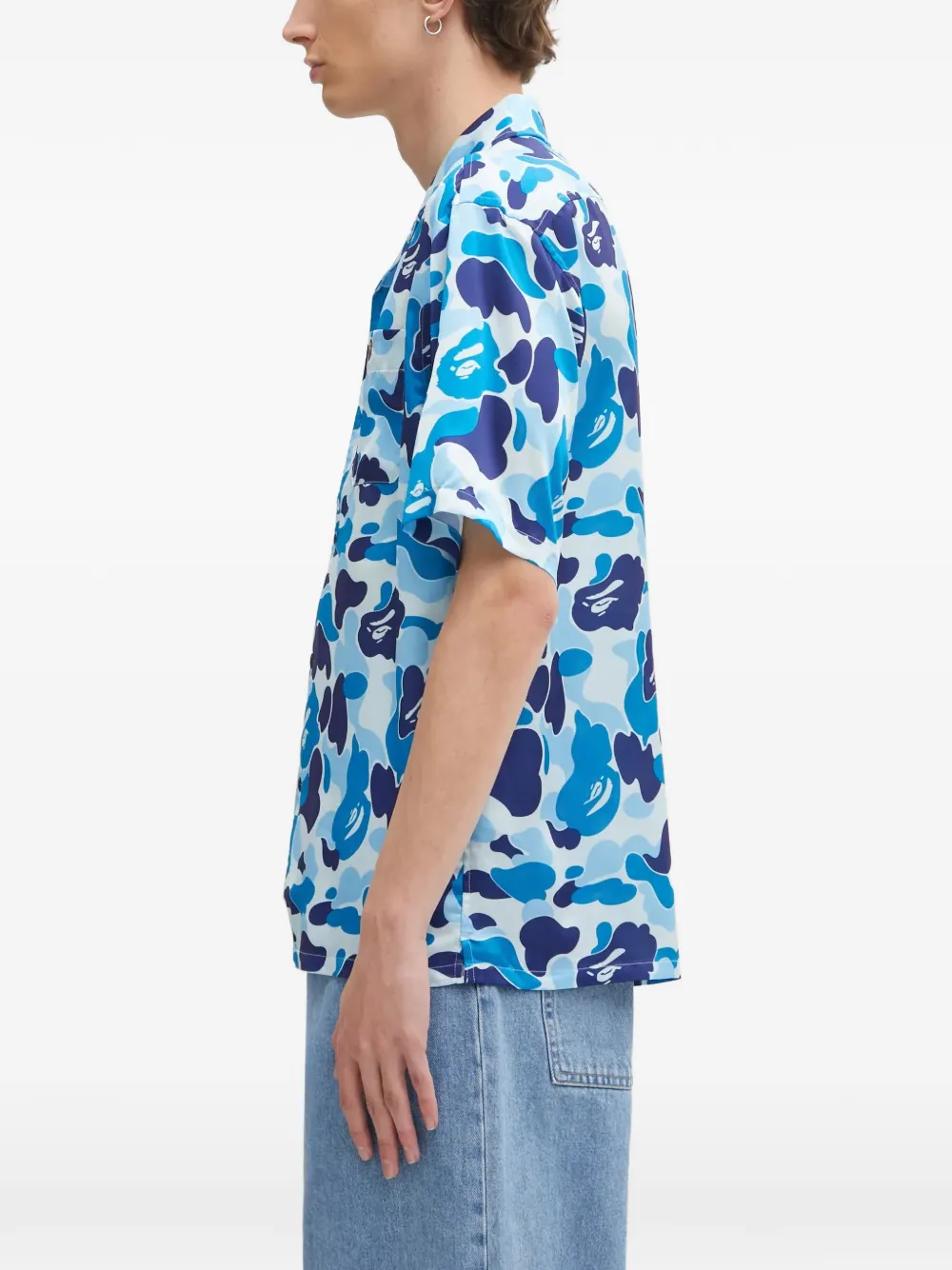Камуфляжная рубашка с короткими рукавами A Bathing Ape, синий — фото 3