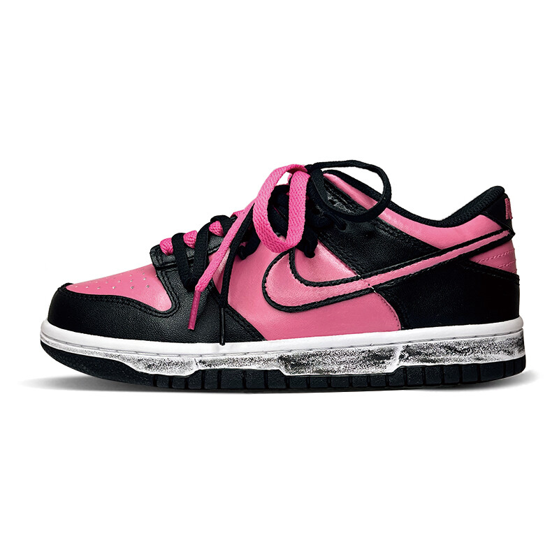 

Кроссовки Nike Dunk Skateboard Shoes Women's Low-Top Black Pink, Черный, Кроссовки Nike Dunk Skateboard Shoes Women's Low-Top Black Pink