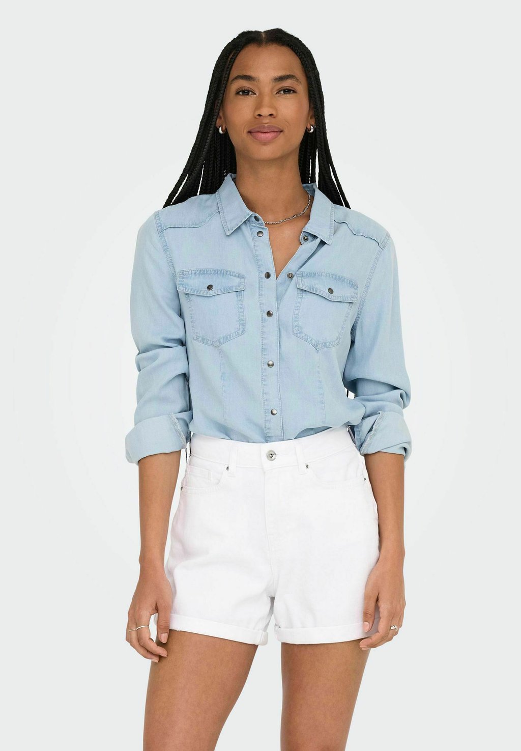 

Блуза ONLY, цвет Light Blue Denim