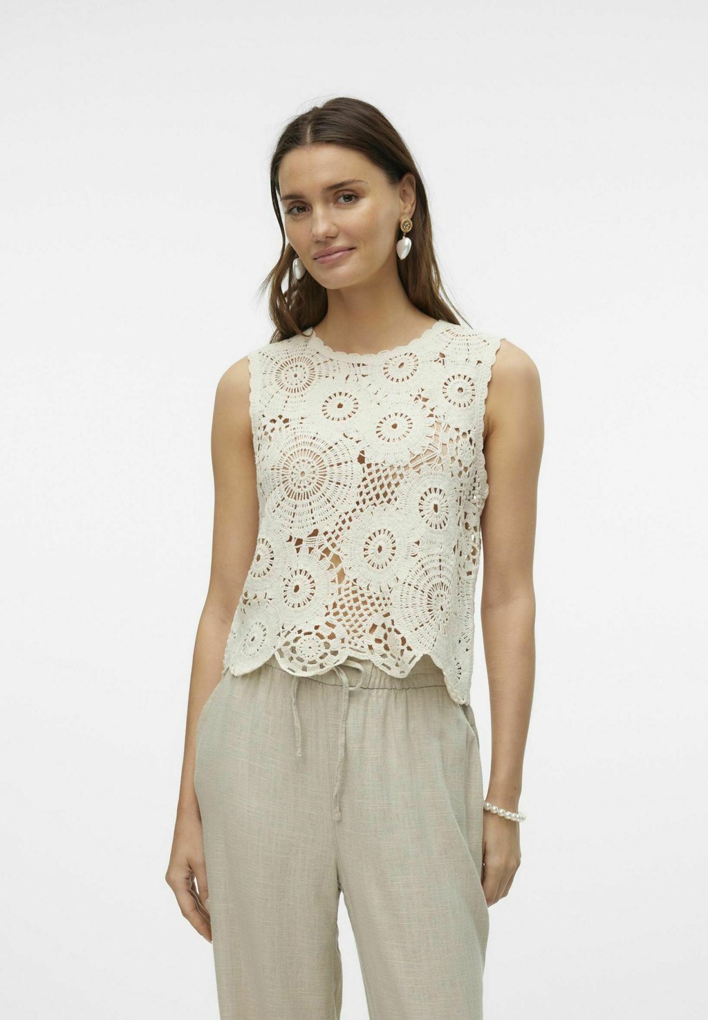 

Топ VMVIGA Vero Moda, кремовый