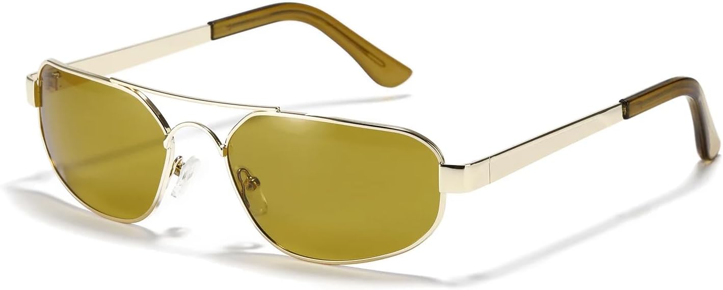 

Ретро-модные панк-солнцезащитные очки для женщин и мужчин, классические винтажные, с защитой от УФ-излучения UV400, металлические, для использования на открытом воздухе VFDHN, Green