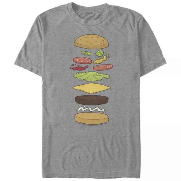 

Мужская футболка с графическими элементами гамбургера Bob's Burgers Licensed Character, цвет dark heather gray