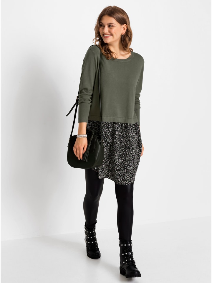 

WITT WEIDEN Повседневное платье цвета хаки с черным узором